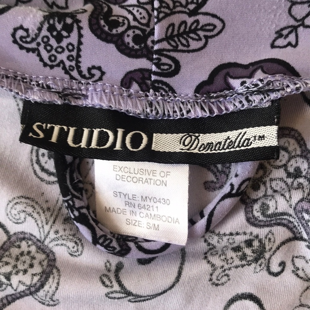 Studio Donatella Floral Paisley Wrap Tie Short Lounge Robe S/M - Picture 5 of 9